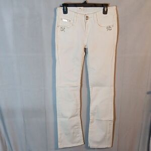 Sexy Couture White Embellished Stretch Denim Jeans